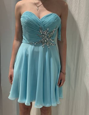 VESTIDO CORTO DE GASA Y PIEDRAS 2