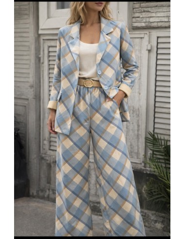 Chaqueta de cuadros en antelina talla unica Elena