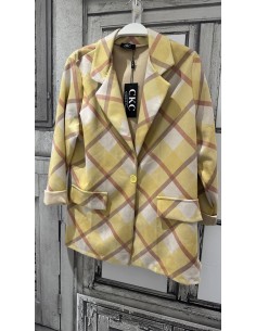 Chaqueta de cuadros en antelina talla unica Elena 2