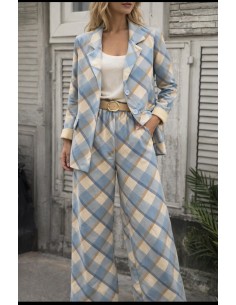 Pantalón ancho de cuadros talla unica Helen