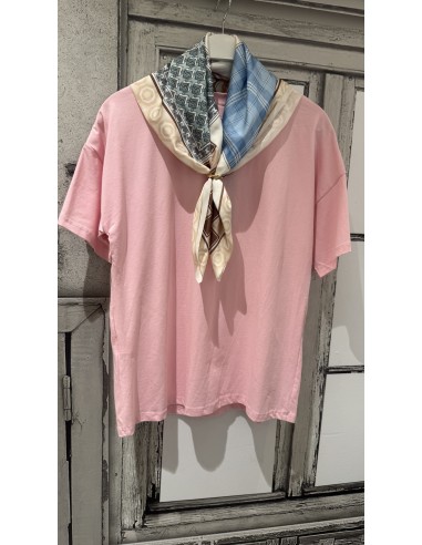 Camiseta de algodón manga corta con pañuelo Luisa