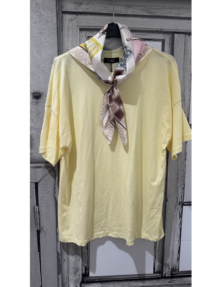 Camiseta de algodón manga corta con pañuelo Luisa