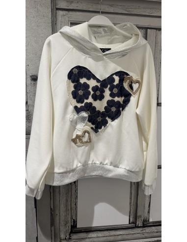 Sudadera con capucha corazon con flores Yola