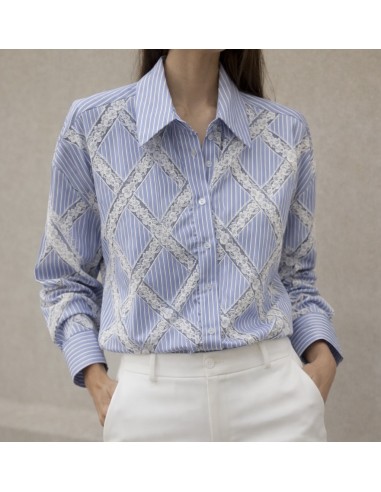 Camisa de rayas con puntillas Luna