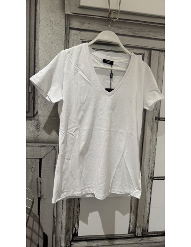 Camiseta de algodón cuello pico