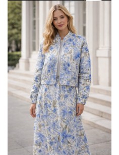 Bomber corta de seda estampada Irene