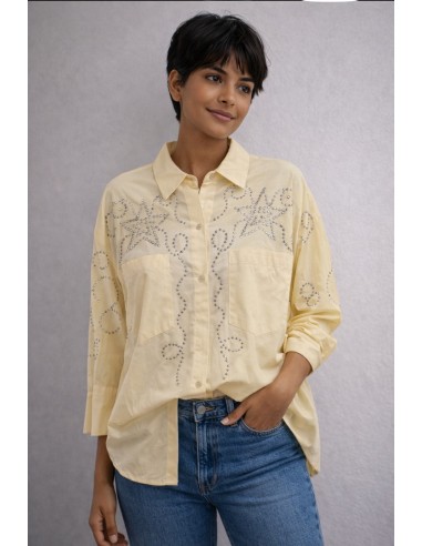 Camisa amarilla con tachuelas para mujer Inma