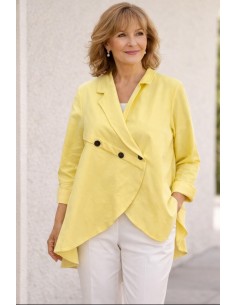 Blusa cruzada con botones amarilla Pepa