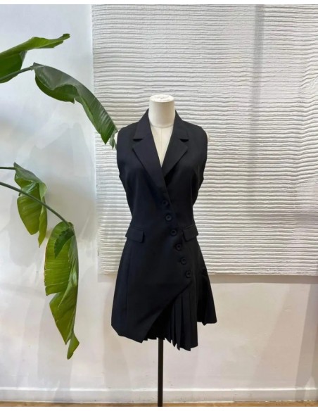 Vestido de mujer corto para comunion cruzado sin mangas África