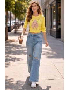 Jersey de hilo con rombos Carol