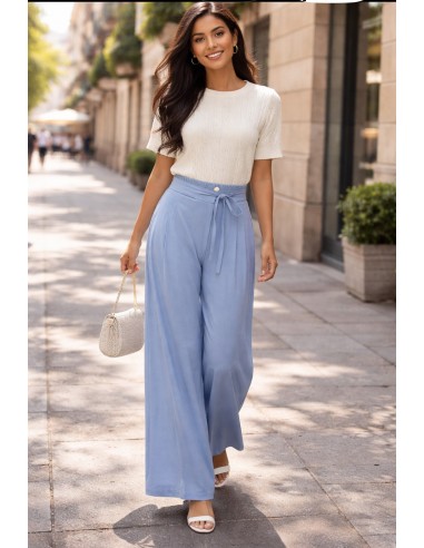 Camiseta de punto fino blanca manga corta Mar