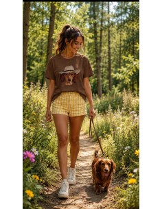 Camiseta Perro Cowboy Marrón