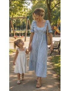 Vestido Vichy Azul Cielo