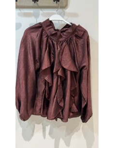 Blusa Elegante de Mujer con Volantes y Cuello Alto 2