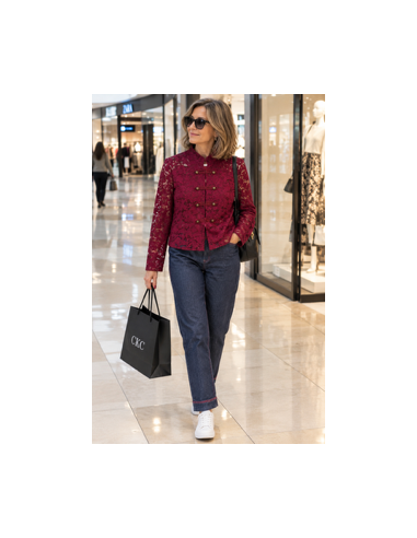 Pantalón Vaquero Azul Mujer de Corte Recto y...