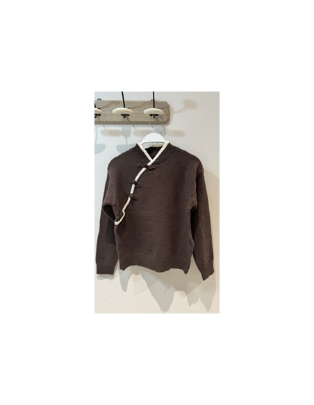 Jersey de Punto con Cuello Cruzado Orienta