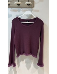 Jersey de Punto Fino con Detalles de Volantes en Cuello y... 2